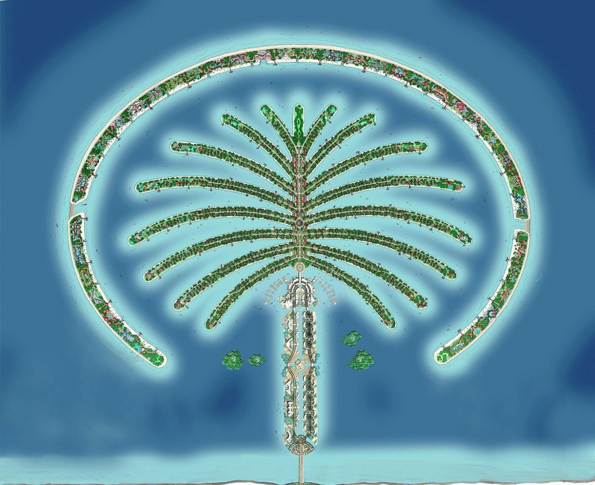 palm islands sky view